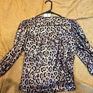 Long Sleeve Animal Print Top